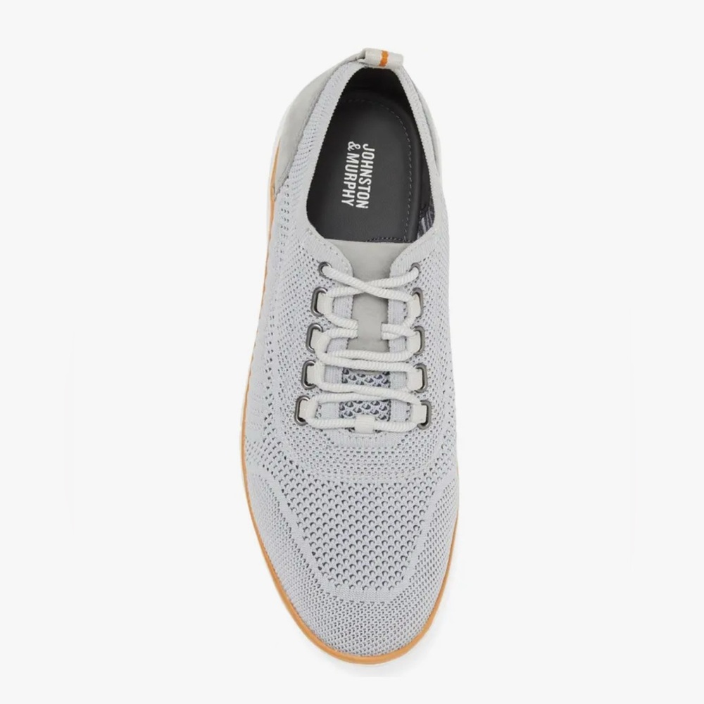 Johnston & Murphy Gray Sneakers with White and Tan Accents - Picture 2 of 10